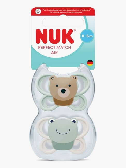 NUK Perfect Match Air Tutti 2-pack Koko 1, Bear/Frog