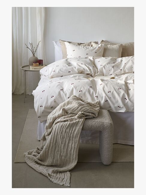 Borganäs Pussilakanasetti Kirsikka 150x210, Hiekanruskea