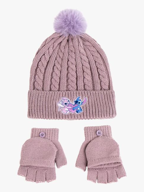 Disney Lilo & Stitch Pipo + Hanskat, Vaaleanpunaiset