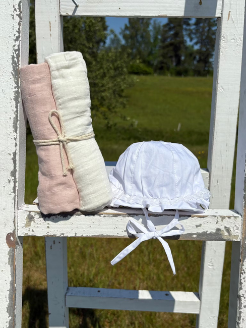 Mini Dreams Musliiniviltti 2-pack, Valkoinen/Vaaleanpunainen