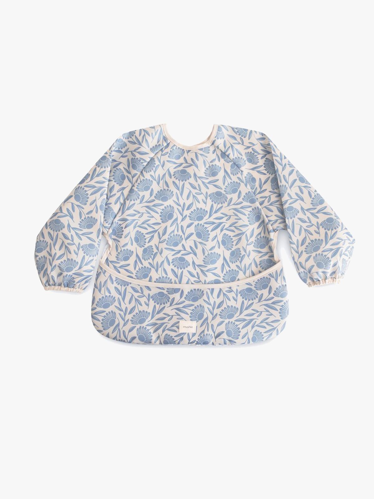 Mushie  Pitkähihainen Ruokalappu, Blue Flowers