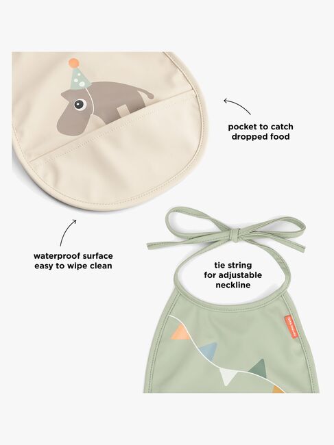 Done By Deer Celebration Tiny Pocket Ruokalappu 2-pack, Sand