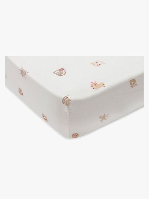 Jollein Muotoonommeltu Aluslakana 60x120, Animal Friends