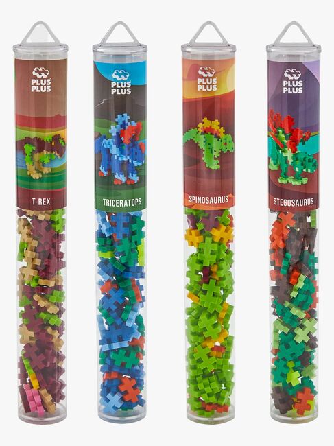 Plus-Plus Rakennussarja + Pohjalevy & Tuubi Dino, 4x100 Osaa