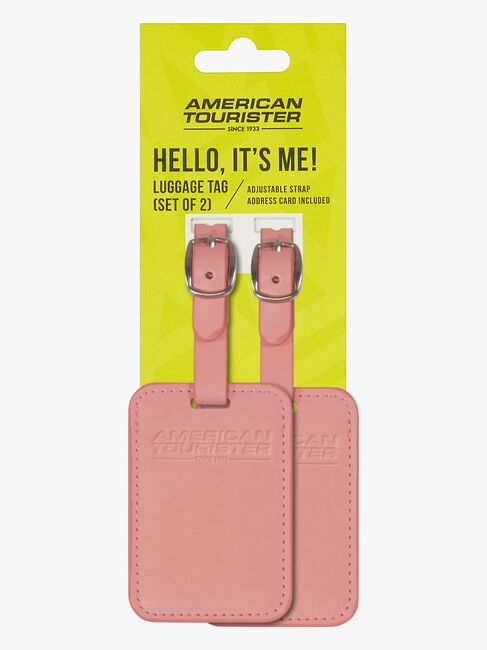 American Tourister Matkalaukun Nimilappu 2-pack, Solar Pink