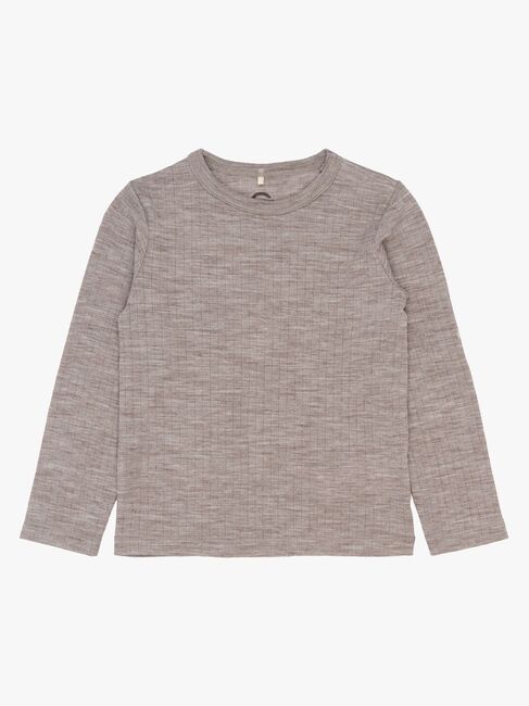 Mikk-Line  Pitkähihainen T-paita Merinovilla, Melange Denver