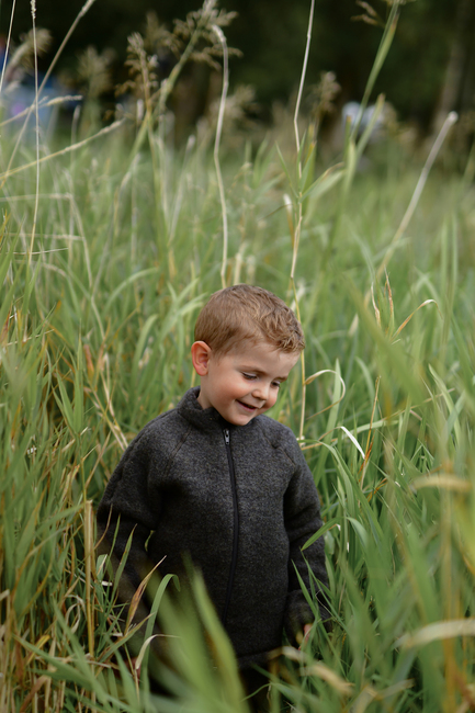 Mikk-Line Vauvan Fleecetakki Merinovilla, Dark Brown Melange