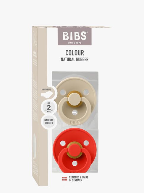 BIBS Colour Tutti 2-pack Lateksi Koko 2 Anatominen, Vanilla/Candy Apple