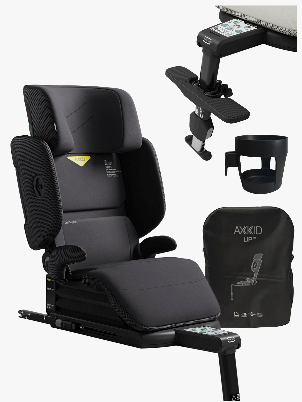 Axkid Up Turvavyöistuin + Lisätarvikkeet, Arctic Mist Grey