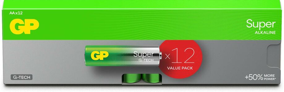 GP Super Alkaline G-TECH AA/LR6 Paristot 12-Pack