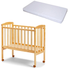 JLY Bedside Crib ja BabyDan Patja Comfort 84x40, Puu