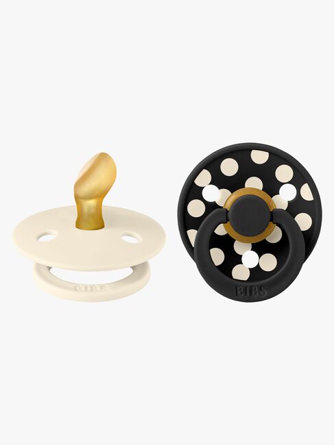 BIBS Studio Colour Polka Tutti 2-pack Lateksi Koko 1 Anatominen, Ivory/Black
