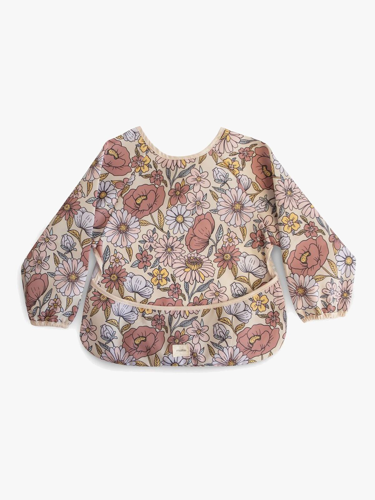 Mushie  Pitkähihainen Ruokalappu, Retro Flowers