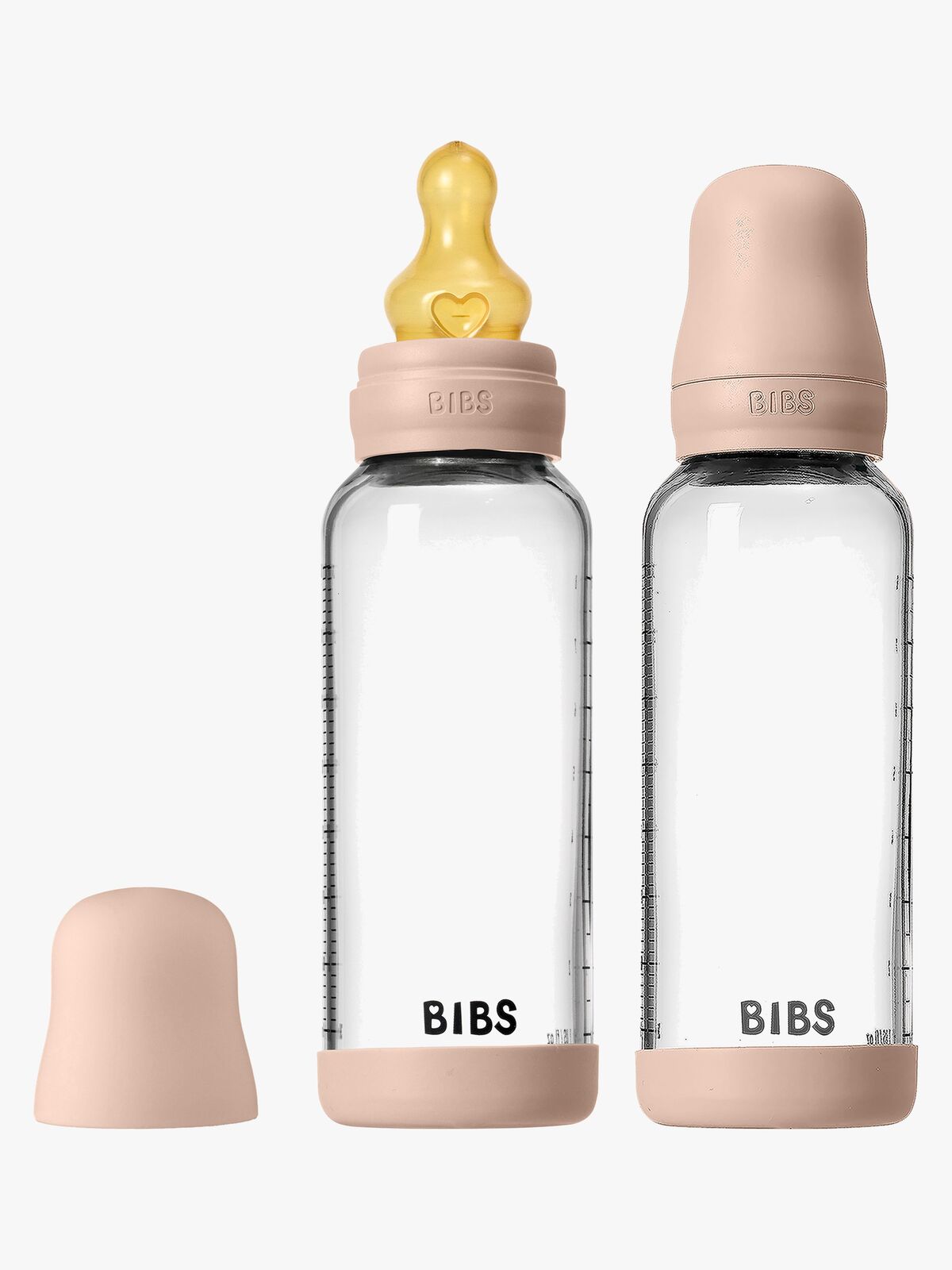BIBS Medium Flow Lasi Tuttipullo Lateksi 2-pack 240 ml, Blush
