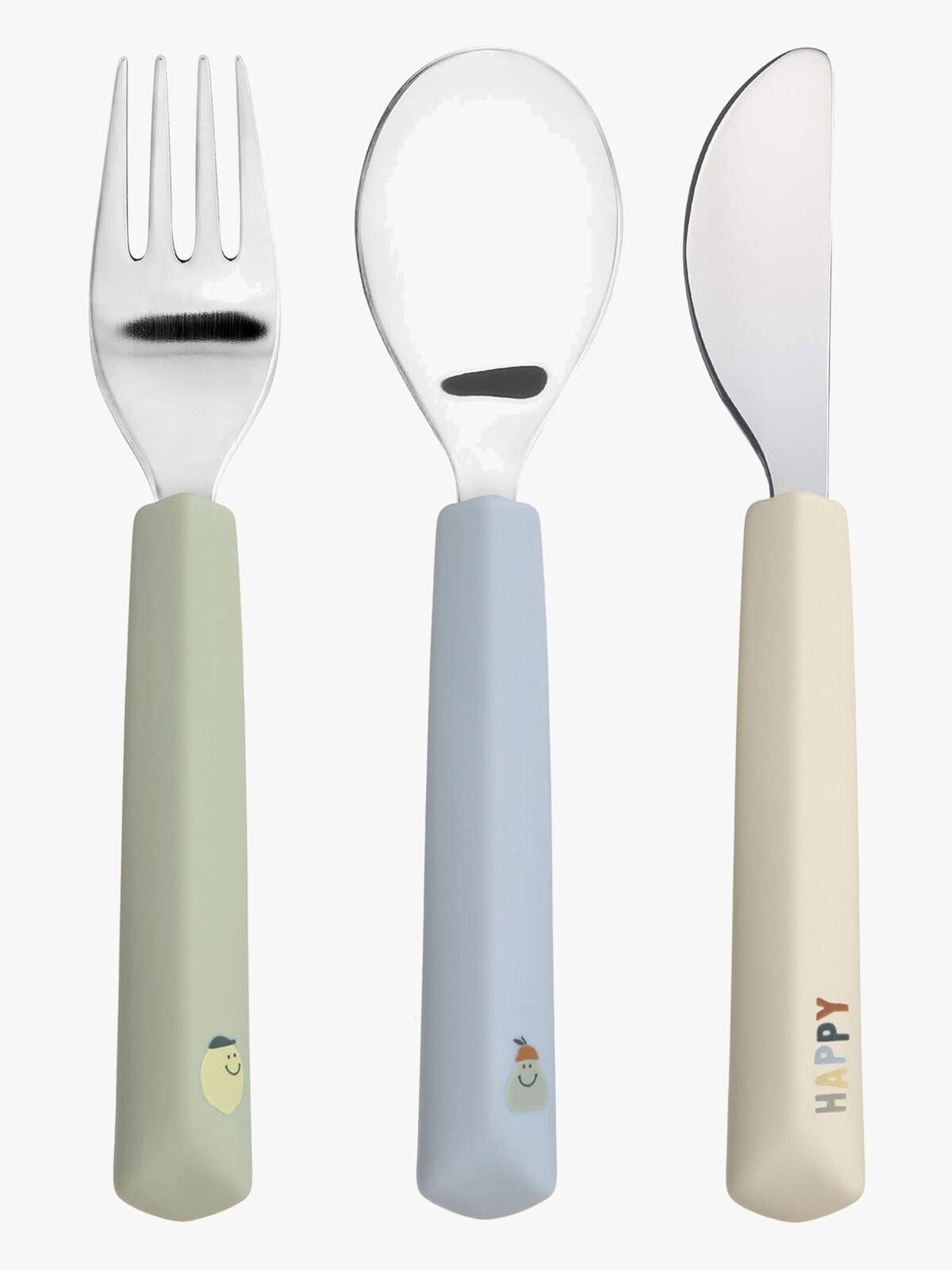 Lässig Aterimet + Silikonikahva 3-pack, Happy Fruit Lemon