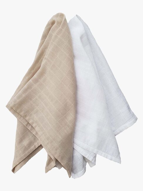 Summerville Organic Musliiniviltti 2-pack, Sandshell/White