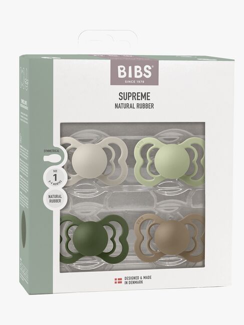 BIBS Supreme Tutti 4-pack Luonnonkumi Koko 1, Sand/Sage/Hunter Green/Dark Oak