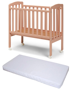 JLY Bedside Crib ja BabyDan Comfort Patja 40x84, Dusty Pink