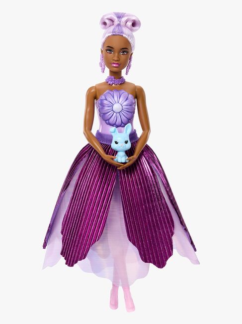 Barbie Petal Pop Flower Surprise Nukke Päivänkakkara, Violetti