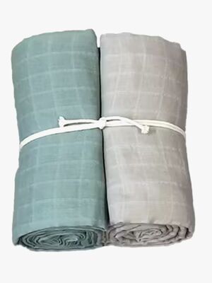 Mini Dreams Musliiniviltti 2-pack, Vihreä/Hiekka