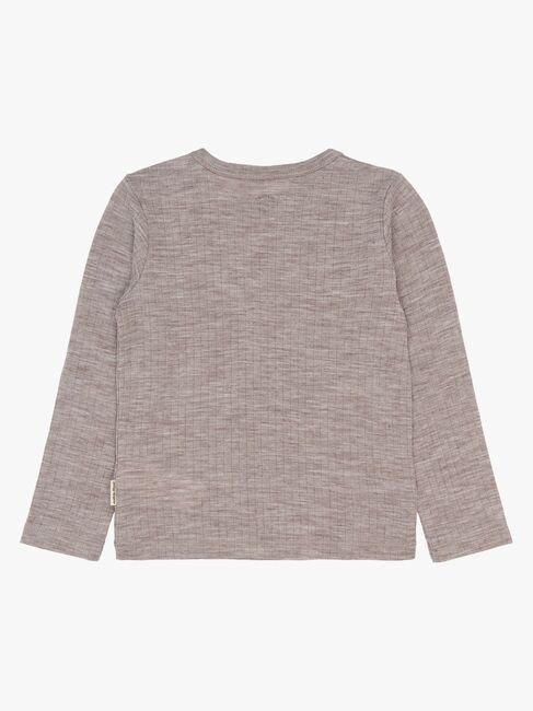 Mikk-Line  Pitkähihainen T-paita Merinovilla, Melange Denver