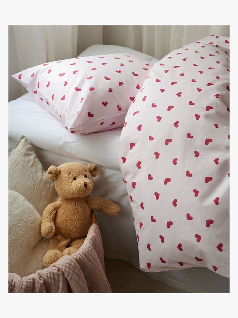 Borganäs Pussilakanasetti Hjärtrud 150x210, Vaaleanpunainen