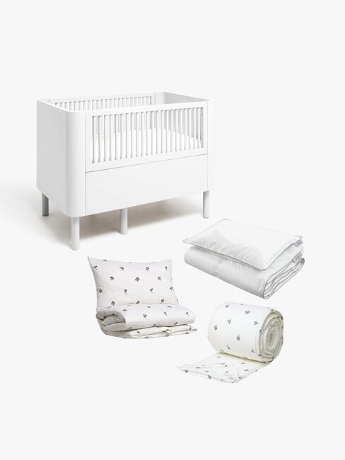 Alice & Fox JUNE Jatkettava Sänky + Sänkypakkaus ADORA 100x130, Dream White
