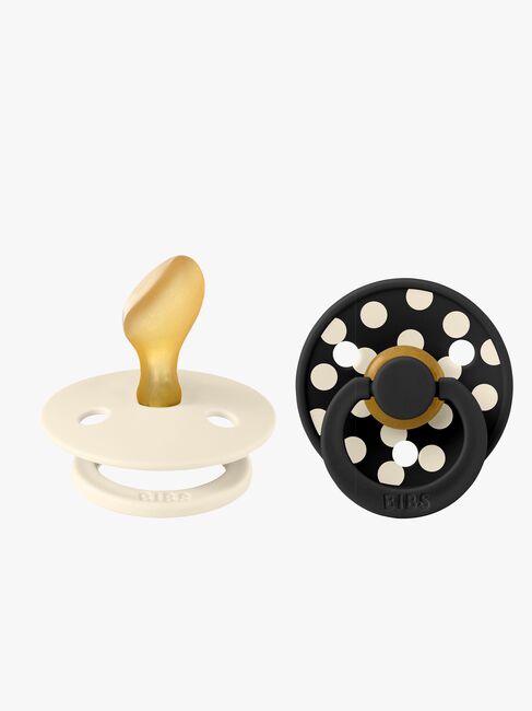 BIBS Studio Colour Polka Tutti 2-pack Lateksi Koko 2 Anatominen, Ivory/Black