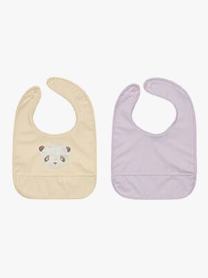 OYOY Lun Lun Panda Ruokalappu 2-pack, Vanilla/Lavender