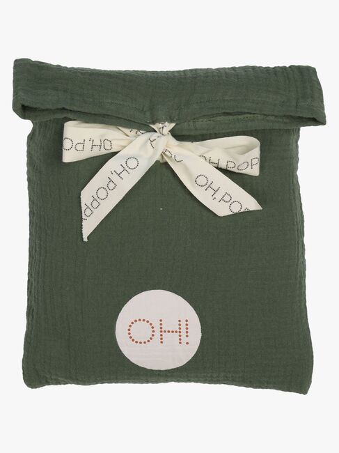 Oh, Poppy! Vega Musliini Pussilakanasetti Pinnasänkyyn 70x80, Forest Green