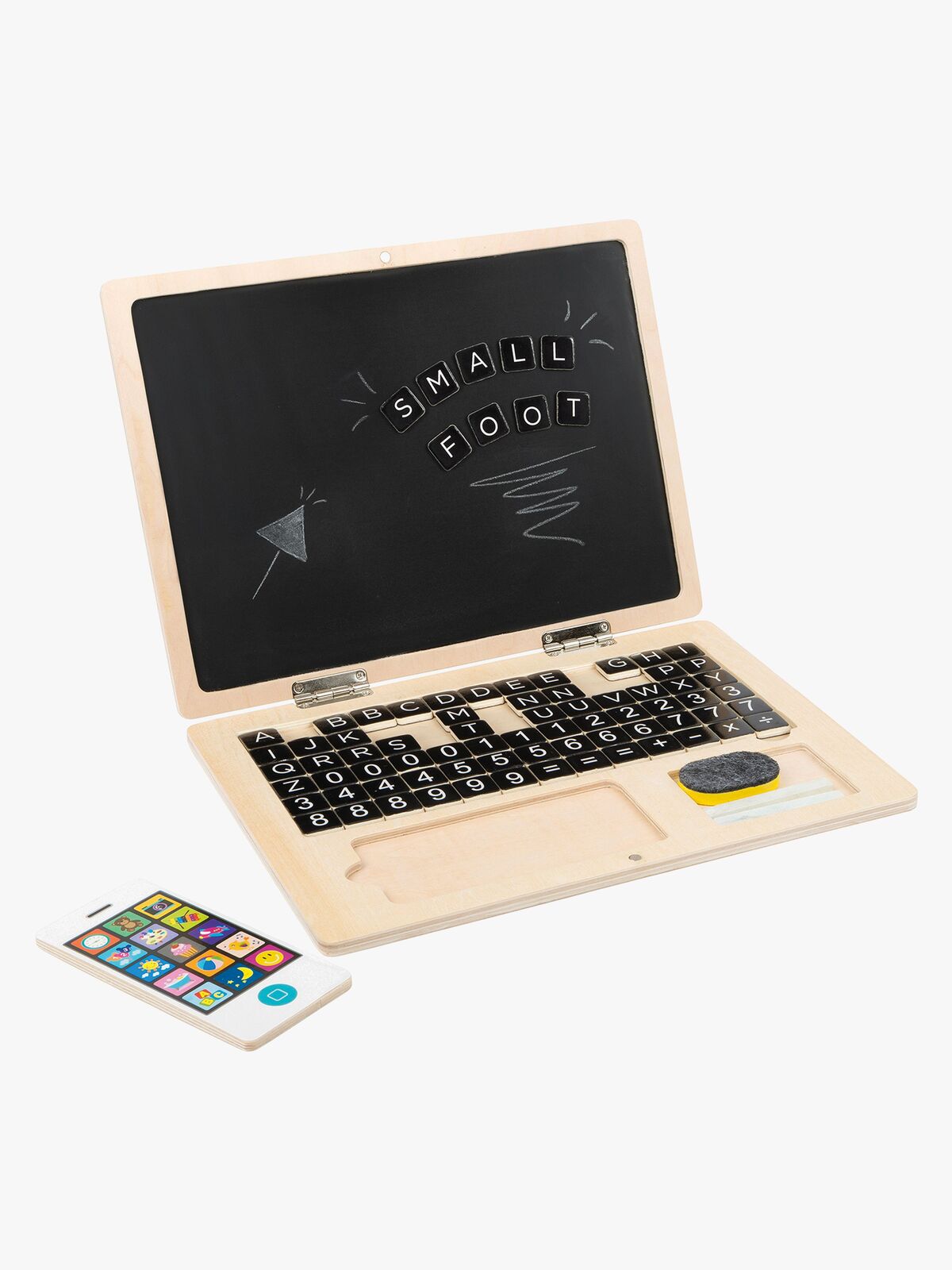 Small Foot Kannettava Tietokone Puu + Magneettitaulu