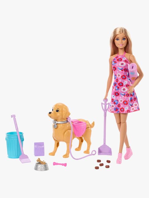 Barbie Family & Friends Malibu Leikkisetti Koiran Ulkoilutus