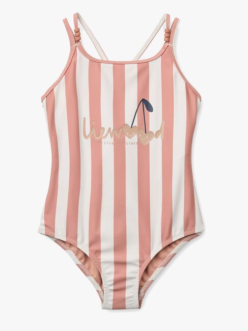 LIEWOOD Suna Uimapuku, Coral Blush/creme de la Creme Stripe