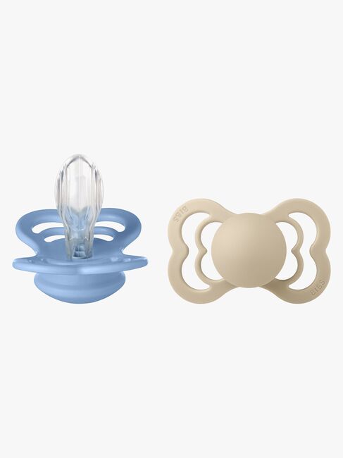 BIBS Supreme Tutti 2-pack Silikoni Koko 2 Symmetrinen, Vanilla/Sky Blue