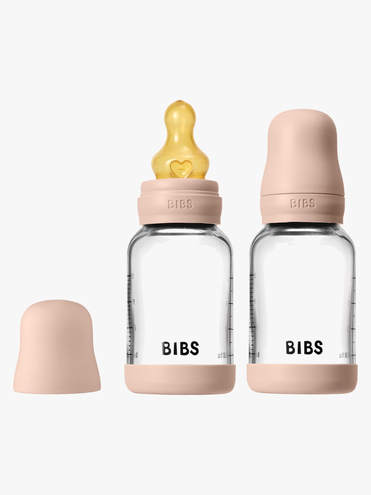 BIBS Slow Flow Lasi Tuttipullo Lateksi 2-pack 120 ml, Blush