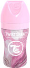 Twistshake Tuttipullo Anti-Colic Ruostumaton Teräs 260 ml, Marmori/Vaaleanpunainen