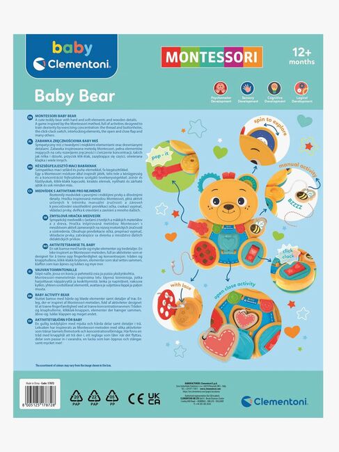 Clementoni Baby Montessori Aktivointilelu Karhu