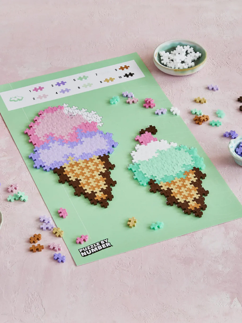 Plus-Plus Puzzle By Number Rakennussarja Jäätelötötteröt 250 Osaa
