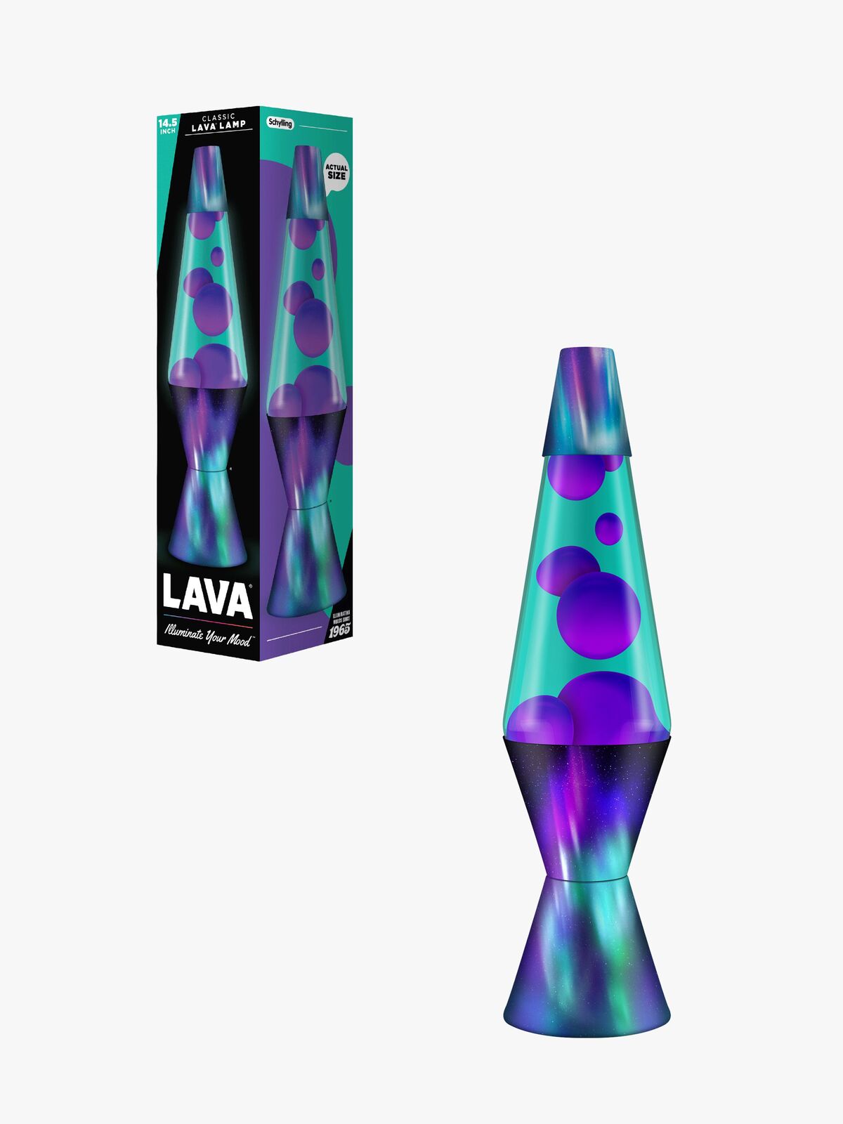 LAVA Valaisin Aurora Borealis 37cm, Violetti/Turkoosi