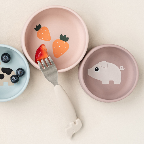 Done By Deer Pigee Silikoni Kulho 2-pack, Powder