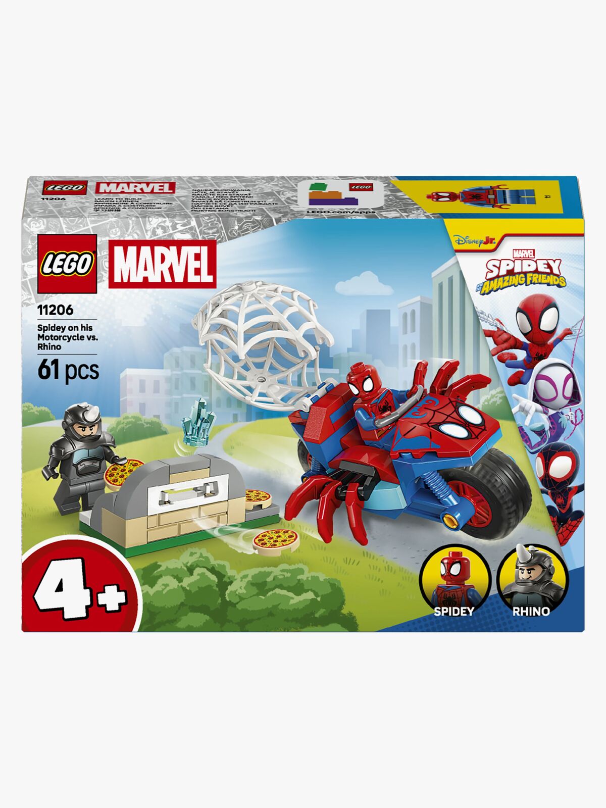 LEGO Spidey 11206 Spidey jahtaa Rhinoa moottoripyörällään