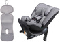 Beemoo Rotate i-Size Käännettävä Turvaistuin + Hengittävä Istuinpehmuste, Mineral Grey/Grey