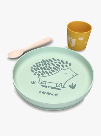 Miniland Ruokailusetti Silikoni 3, Forest