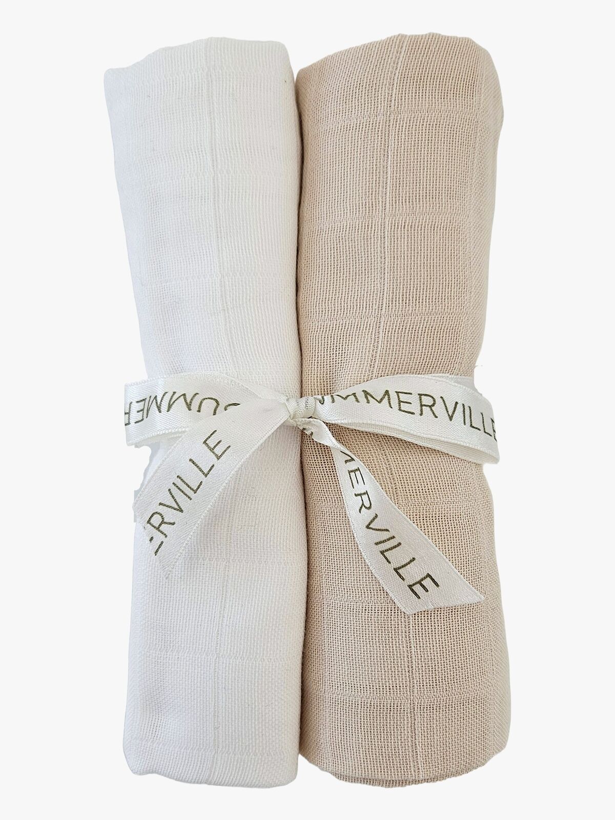 Summerville Organic Musliiniviltti 2-pack, Sandshell/White