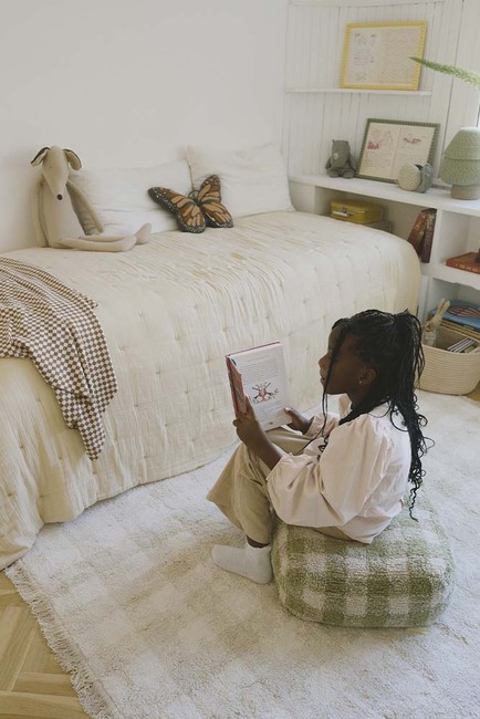 LorenaCanals Pestävä Vichy Matto 90x120 cm, Ivory