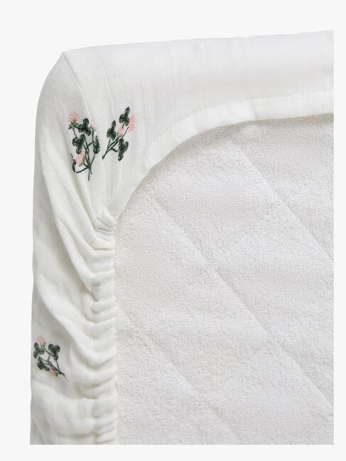 Alice & Fox ADORA Muotoonommeltu Aluslakana Kehto 40x90, Valkoinen