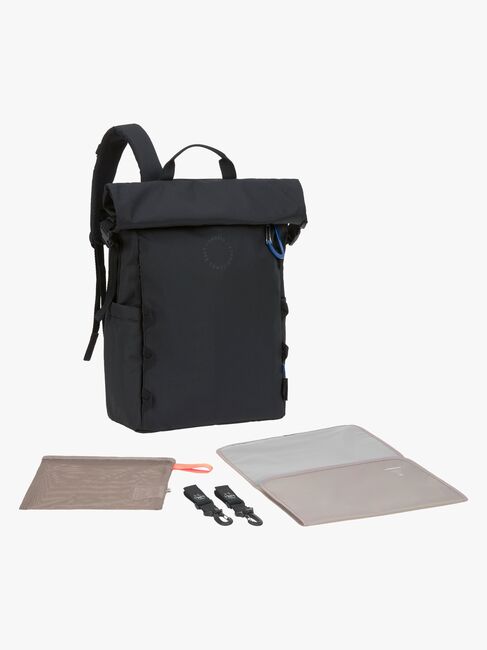 Lässig Outdoor Hoitolaukku Reppu + Roll-top-avaus, Black