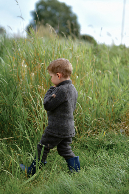 Mikk-Line Vauvan Fleecehousut Merinovilla, Dark Brown Melange