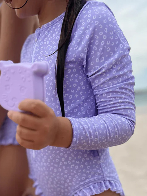Swim Essentials  Pitkähihainen UV-Puku, Violetti Leopard