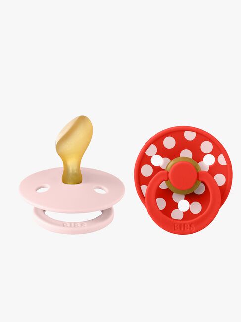 BIBS Studio Colour Polka Tutti 2-pack Lateksi Koko 2 Anatominen, Blossom/Candy Apple